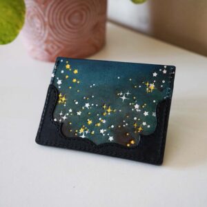 Starry leather card case